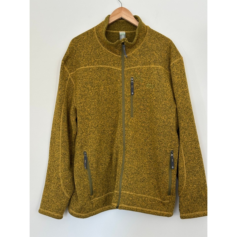 Stio Wilcox Fleece Jacket Mens XXL Mustard Yellow Full Zip Mock Neck 2471